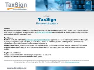 software TaxSign Elektronické podpisy