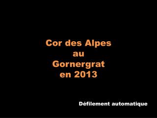 Cor des Alpes au Gornergrat en 2013