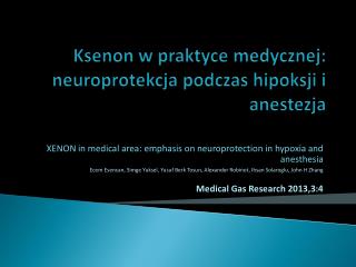 Ksenon w praktyce medycznej: neuroprotekcja podczas hipoksji i anestezja