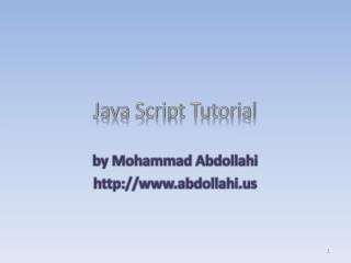 Java Script Tutorial