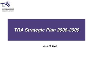 TRA Strategic Plan 2008-2009