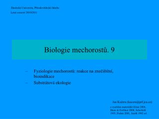 Biologie mechorostů. 9