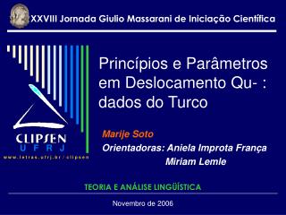 Princípios e Parâmetros em Deslocamento Qu- : dados do Turco