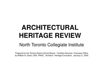 ARCHITECTURAL HERITAGE REVIEW