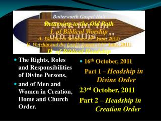 The Rights, Roles and Responsibilities of Divine Persons,