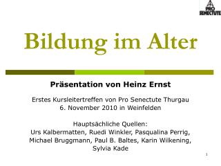 Bildung im Alter