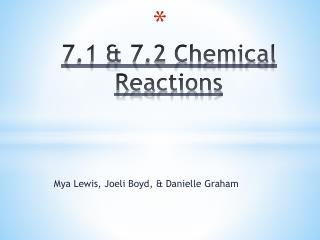 7.1 &amp; 7.2 Chemical Reactions