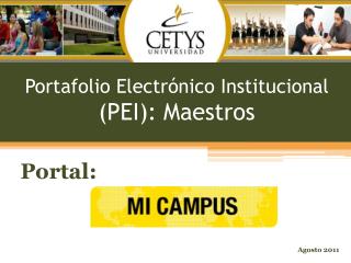 Portafolio Electrónico Institucional (PEI): Maestros