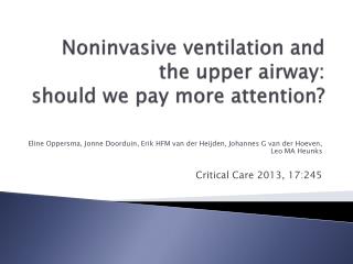 Noninvasive ventilation and the upper airway: should we pay more attention?