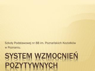 SYSTEM WZMOCNIEŃ POZYTYWNYCH