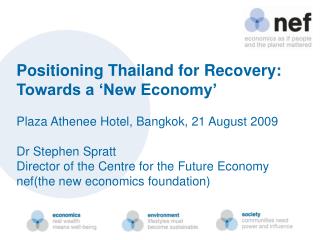 Positioning Thailand for Recovery: Towards a ‘New Economy’