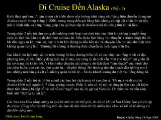 Đi Cruise Đến Alaska (Phần 2)