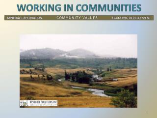 WORKING IN COMMUNITIES