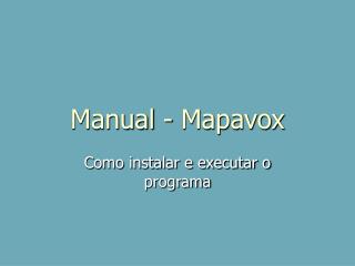 Manual - Mapavox