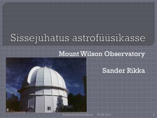 Sissejuhatus astrofüüsikasse