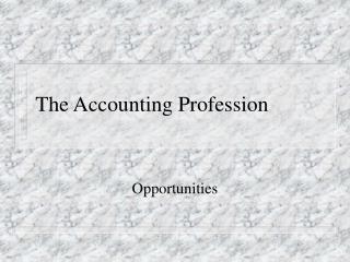 The Accounting Profession