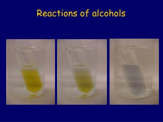 Reactions of alcohols