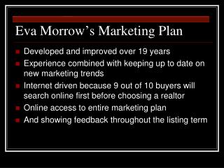 Eva Morrow’s Marketing Plan