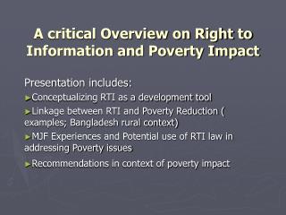 A critical Overview on Right to Information and Poverty Impact