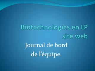 Biotechnologies en LP site web