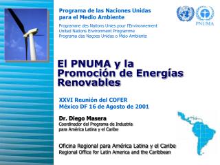 El PNUMA y la Promoción de Energías Renovables