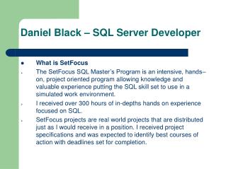 Daniel Black – SQL Server Developer