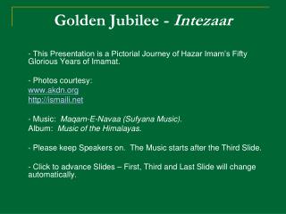 Golden Jubilee - Intezaar
