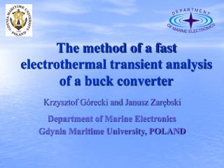 The method of a fast electrothermal transient analysis of a buck converter