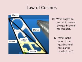 Law of Cosines a 2 = b 2 + c 2 - 2bc·cos(A)