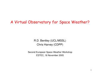 A Virtual Observatory for Space Weather?