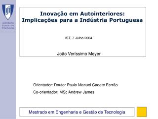 Inovação em Autointeriores: Implicações para a Indústria Portuguesa