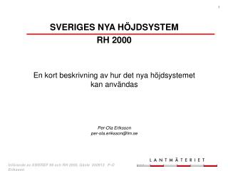 SVERIGES NYA HÖJDSYSTEM RH 2000