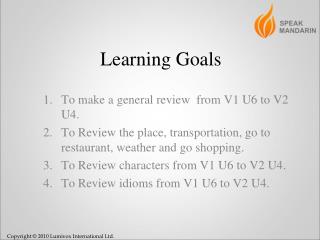 Learning Goals