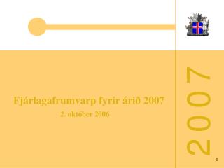 Fjárlagafrumvarp fyrir árið 2007