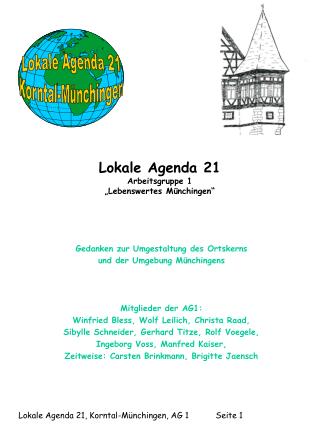 Lokale Agenda 21 Arbeitsgruppe 1 „Lebenswertes Münchingen“