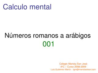 Calculo mental