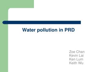 Water pollution in PRD