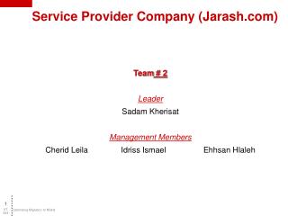 Service Provider Company (Jarash)
