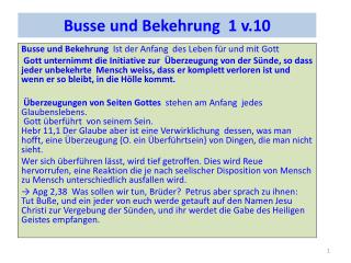 Busse und Bekehrung 1 v.10