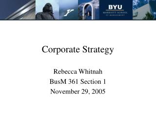 Corporate Strategy