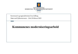 Kommunenes moderniseringsarbeid