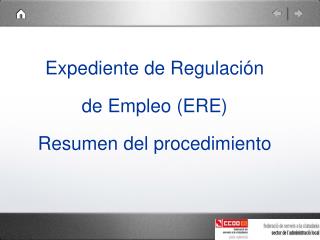 Expediente de Regulación de Empleo (ERE) Resumen del procedimiento