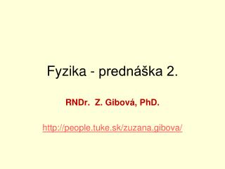 Fyzika - prednáška 2.