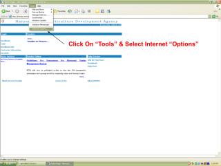Click On “Tools” &amp; Select Internet “Options”