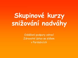 Skupinové kurzy snižování nadváhy