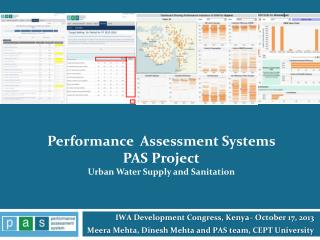 Performance Assessment Systems PAS Project Urban Water Supply and Sanitation