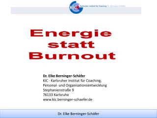 Energie statt Burnout