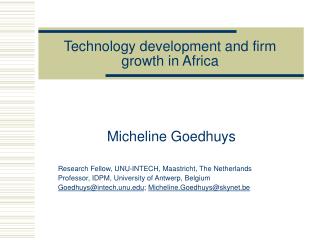 Technology development and firm growth in Africa