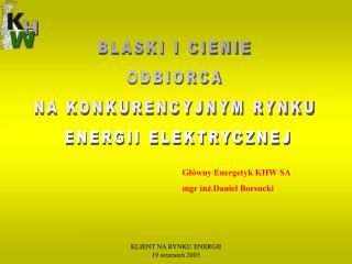 BLASKI I CIENIE ODBIORCA NA KONKURENCYJNYM RYNKU ENERGII ELEKTRYCZNEJ