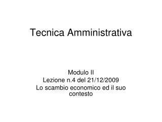 Tecnica Amministrativa